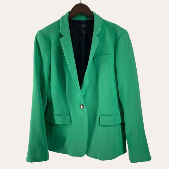 J. Crew Jackets & Blazers - J.Crew Green Green Regent Blazer Sz 10 Single Breasted One Button